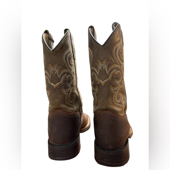 Old West Boys Brown Cowboy Boots 13.5 - Picture 10 of 12
